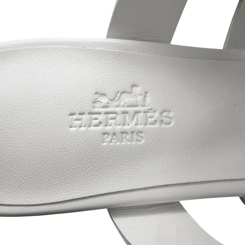 エルメス サンダル ギャビー レザー レディースサイズ37 HERMES 靴 ヒール 白