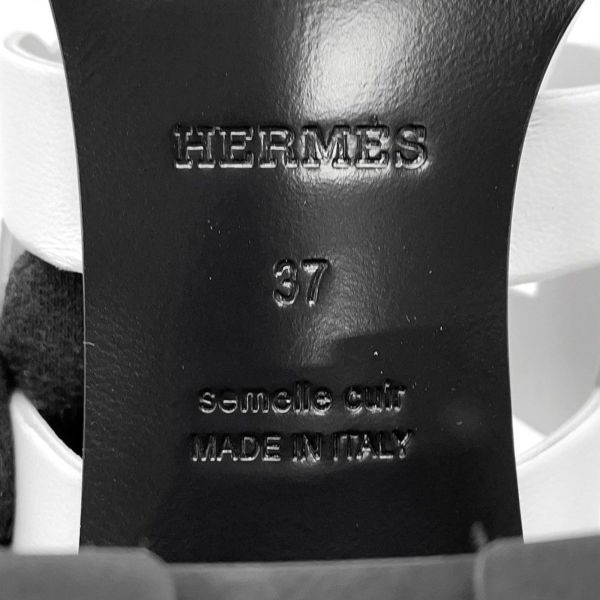 エルメス サンダル ギャビー レザー レディースサイズ37 HERMES 靴 ヒール 白