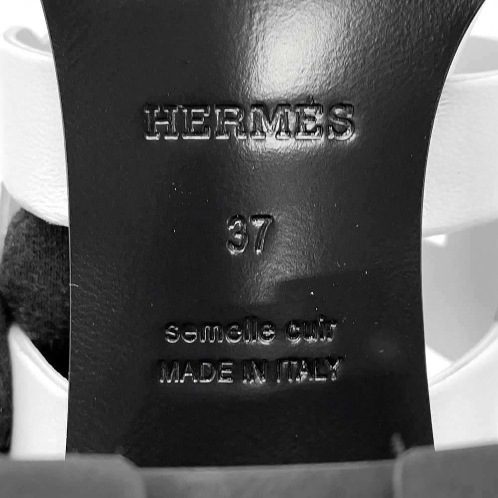 エルメス サンダル ギャビー レザー レディースサイズ37 HERMES 靴 ヒール 白