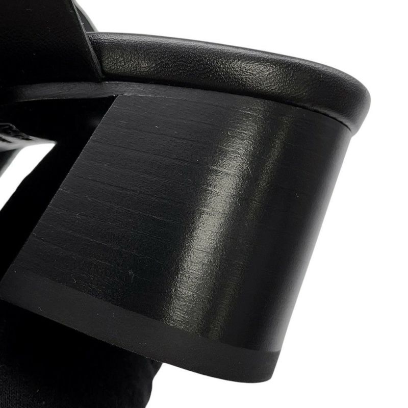 エルメス サンダル ギャビー レザー レディースサイズ37 HERMES 靴 ヒール 黒