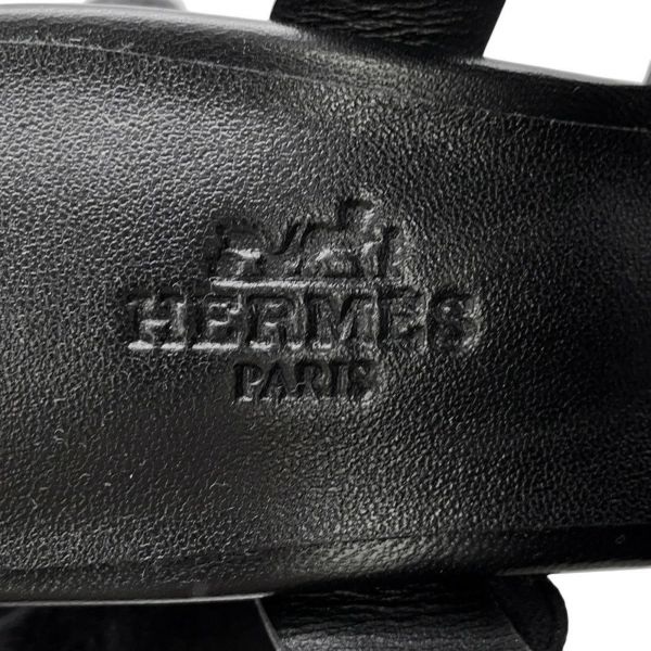 エルメス サンダル ギャビー レザー レディースサイズ37 HERMES 靴 ヒール 黒