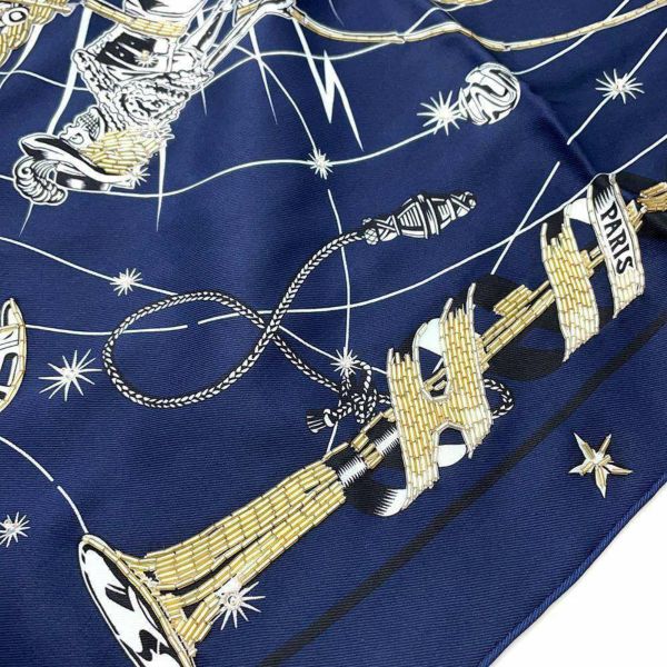 エルメス スカーフ カレ70 コーラス・ステラルム メタリック シルクスカーフ ビーズ HERMESファッション小物