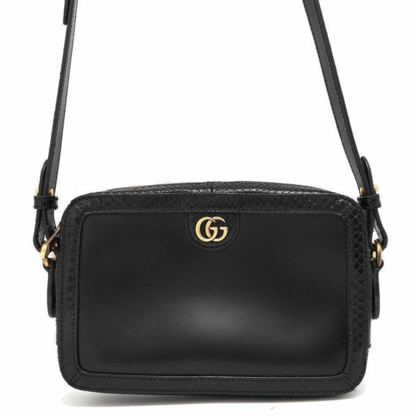 グッチ ショルダーバッグ ダブルG レザー パイソン 710861 GUCCI 2wayクラッチバッグ 黒 安心保証 |  中古・新品ブランド販売ギャラリーレア公式通販