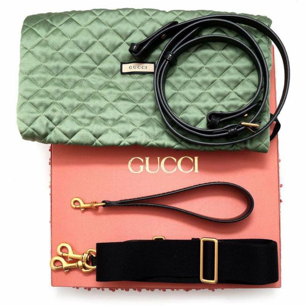 グッチ ショルダーバッグ ダブルG レザー パイソン 710861 GUCCI 2wayクラッチバッグ 黒