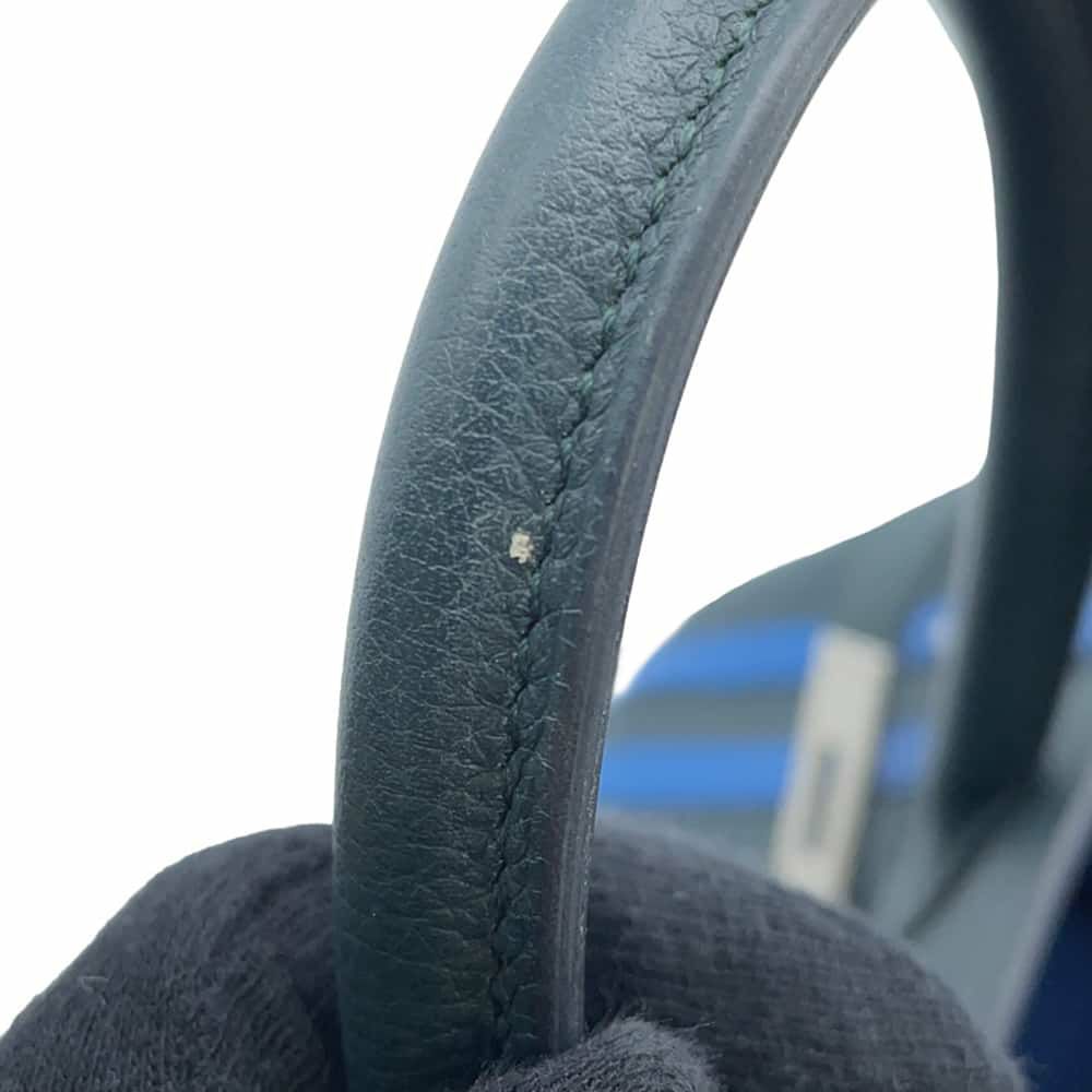 エルメス バーキン30 オフィサー ヴェールシプレ/ブルーゼリージュ/シルバー金具 トゴ/スイフト C刻印 HERMES