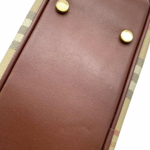 バーバリー ハンドバッグ ロゴ チェック PVC レザー BURBERRY バッグ