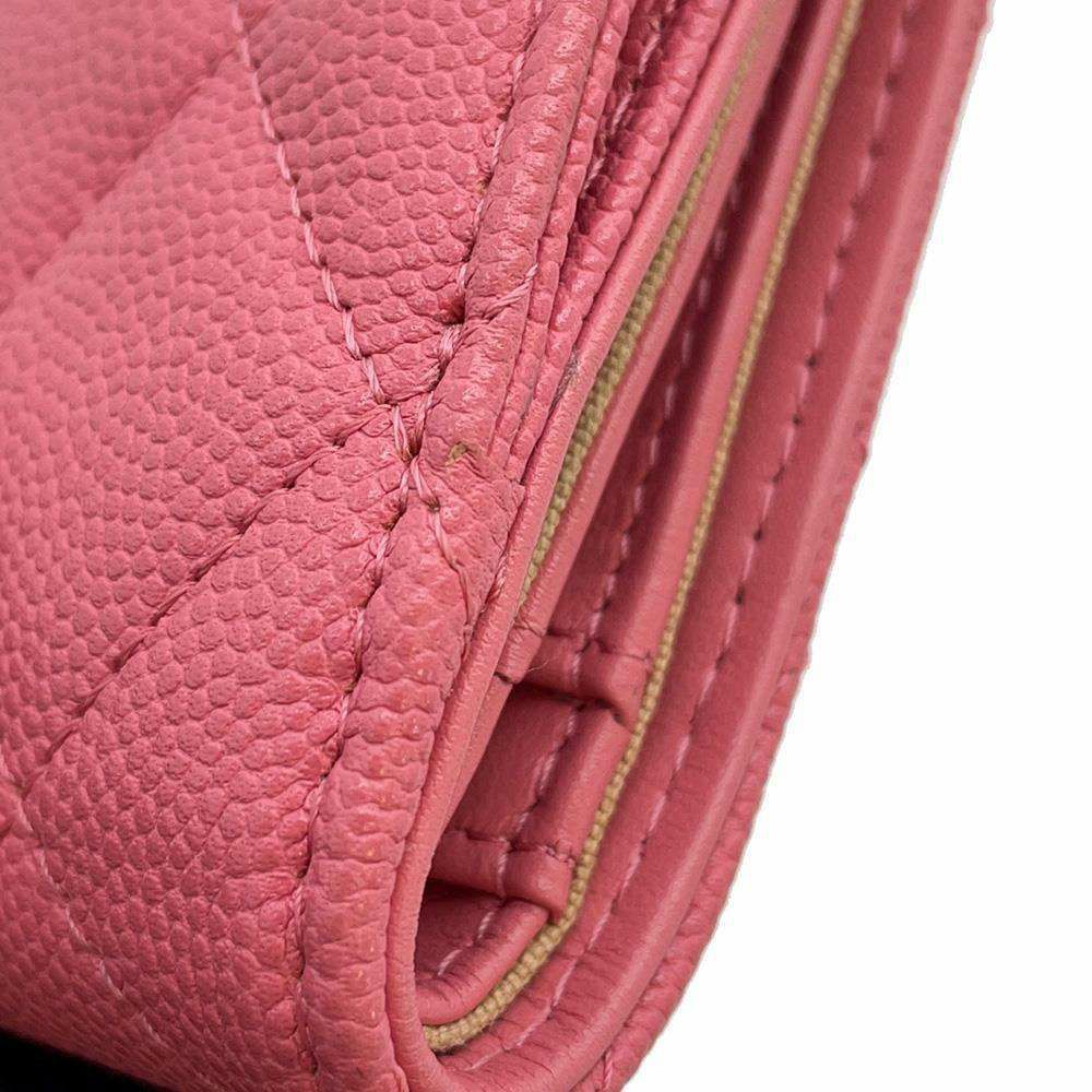 シャネル 二つ折り財布 ココマーク マトラッセ キャビアスキン AP3519 CHANEL 財布