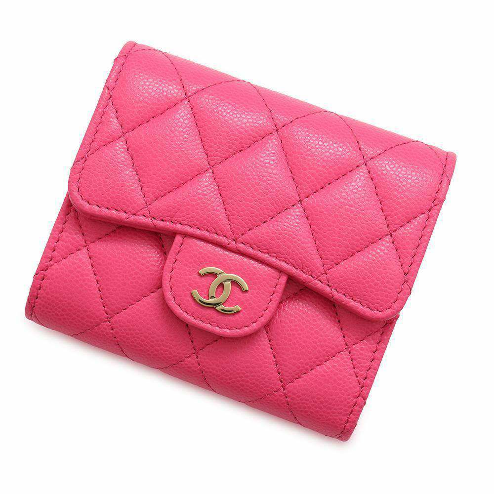 シャネル 三つ折り財布 マトラッセ ココマーク クラシック スモール  