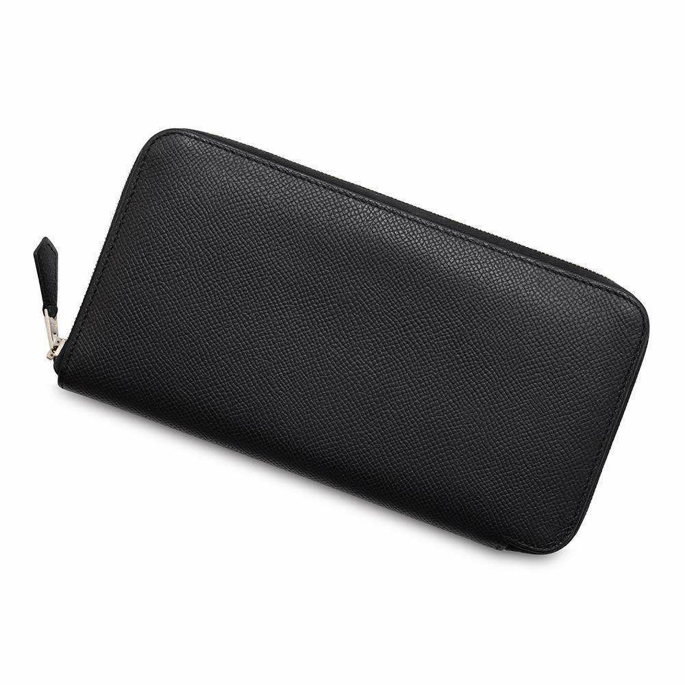 エルメス 長財布 アザップロング シルクイン ブラック/シルバー金具 