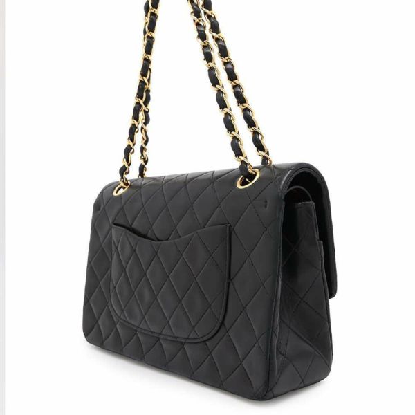 シャネル チェーンショルダーバッグ マトラッセ25 ココマーク ラムスキン ダブルチェーン A01112 CHANEL 黒