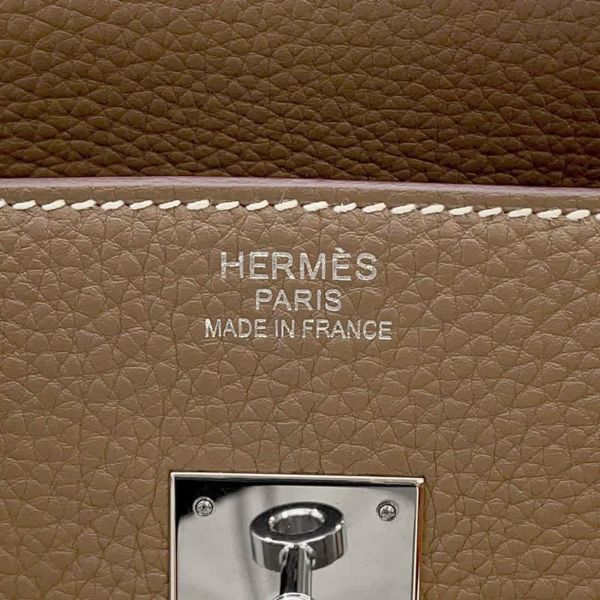 エルメス バーキン35 エトゥープ/シルバー金具 トゴ U刻印 HERMES Birkin ハンドバッグ