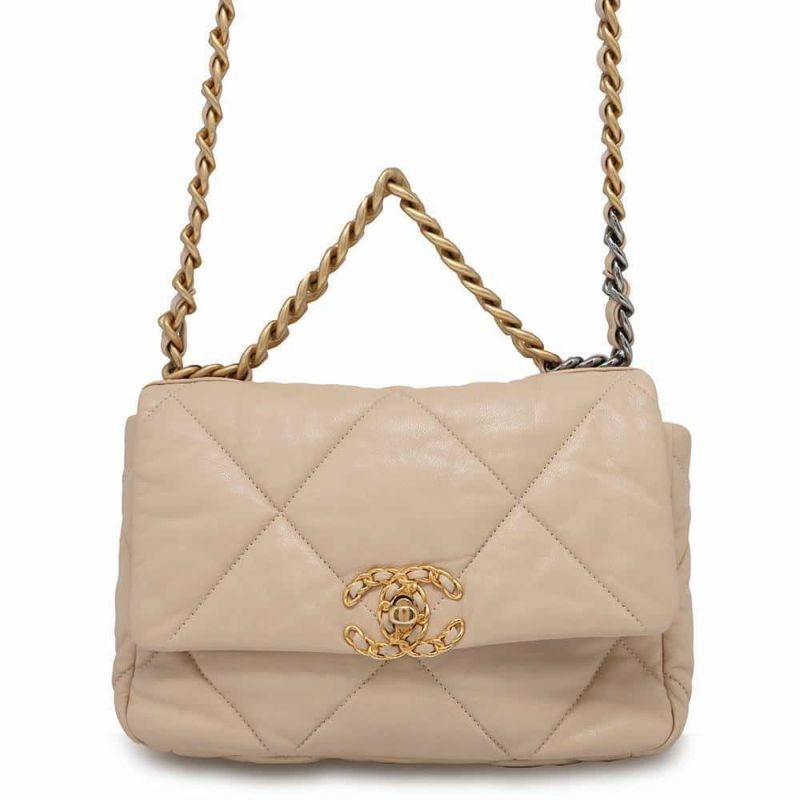 シャネル チェーンショルダーバッグ 19 フラップ ココマーク ラムスキン AS1160 CHANEL 2way