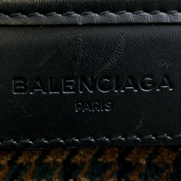 バレンシアガ トートバッグ ネイビーカバス S ウール 339933 BALENCIAGA スモールサイズ バッグ カバ 千鳥柄