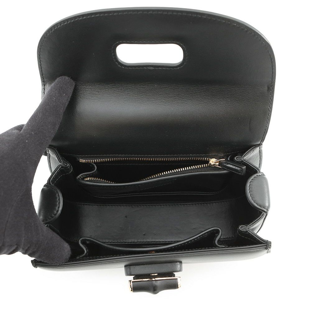 グッチ ハンドバッグ バンブー 1947 トップハンドルバッグ スモール 827815 GUCCI 2wayショルダーバッグ 黒