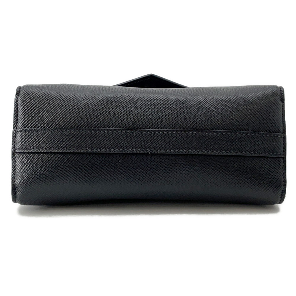 プラダ チェーンショルダーバッグ サフィアーノ ロゴ レザー 1BD127 PRADA 黒