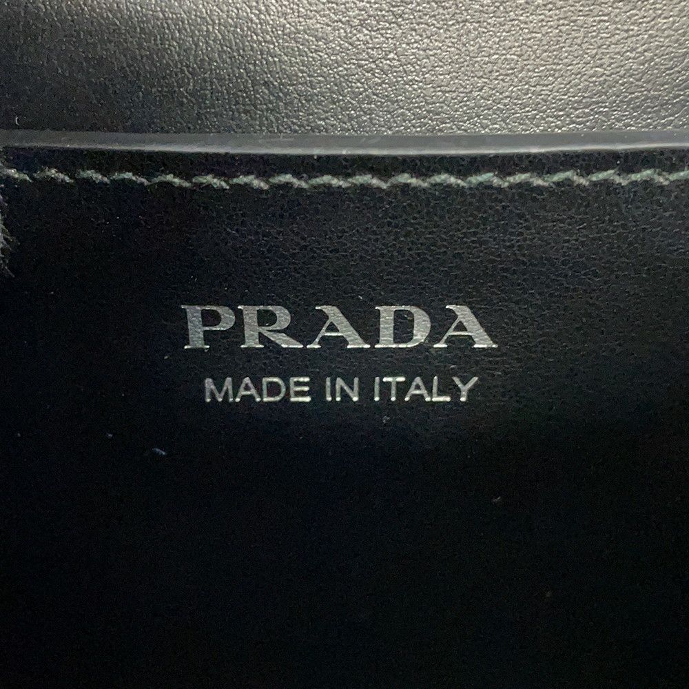 プラダ チェーンショルダーバッグ サフィアーノ ロゴ レザー 1BD127 PRADA 黒