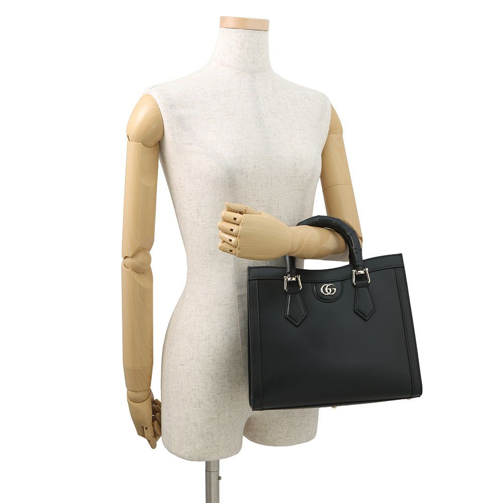 グッチ ハンドバッグ ダイアナ トートバッグ ミディアム バンブー レザー 832982 GUCCI 2way ショルダーバッグ 黒