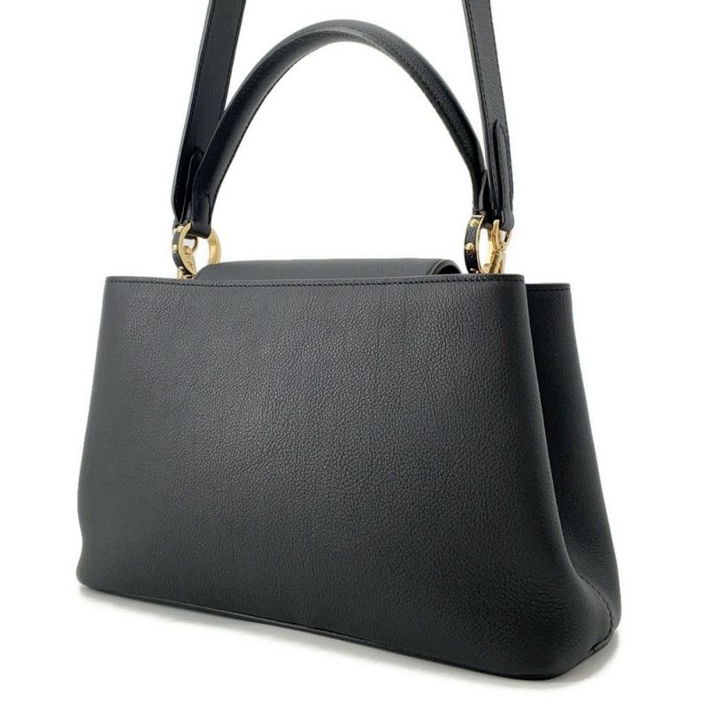 ルイヴィトン ハンドバッグ カーフレザー カプシーヌ スープルMM M14370 LOUIS VUITTON 2way ブラック 黒