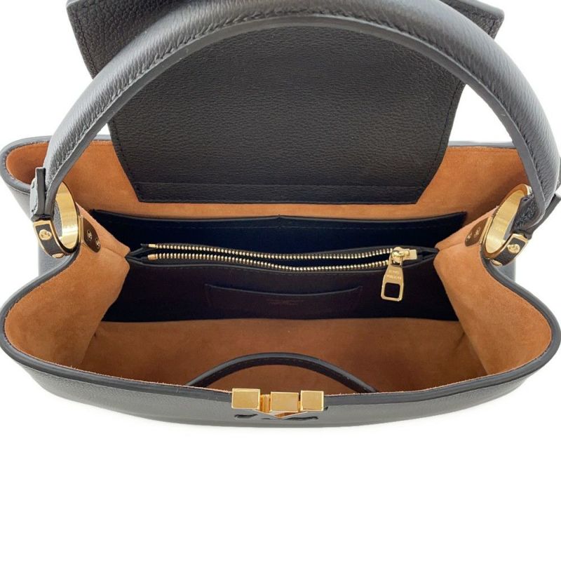 ルイヴィトン ハンドバッグ カーフレザー カプシーヌ スープルMM M14370 LOUIS VUITTON 2way ブラック 黒