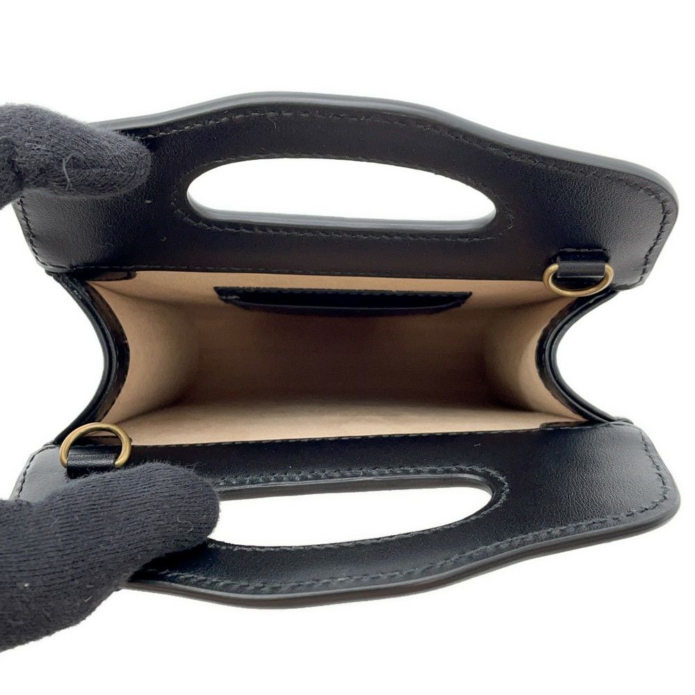 グッチ ショルダーバッグ GGマーモント ミニトップハンドルバッグ レザー 846312 GUCCI バッグ 黒