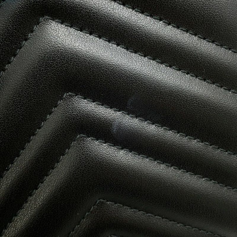 グッチ ショルダーバッグ GGマーモント ミニトップハンドルバッグ レザー 846312 GUCCI バッグ 黒