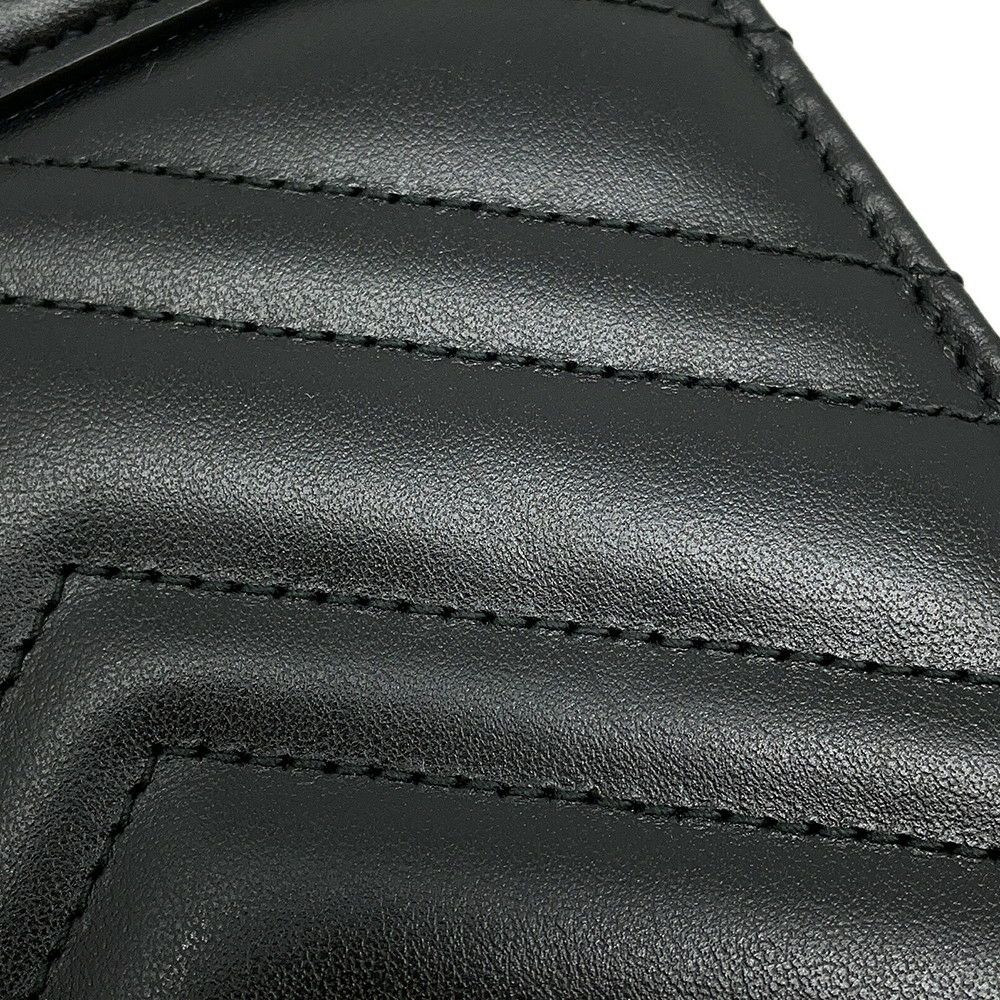 グッチ ショルダーバッグ GGマーモント ミニトップハンドルバッグ レザー 846312 GUCCI バッグ 黒