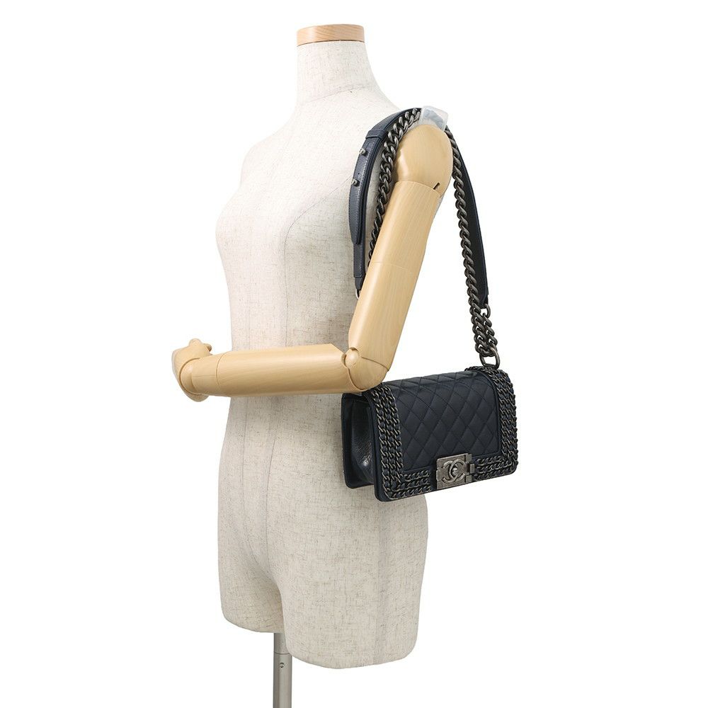 シャネル チェーンショルダーバッグ ボーイシャネル スモール マトラッセ ココマーク A67085 CHANEL