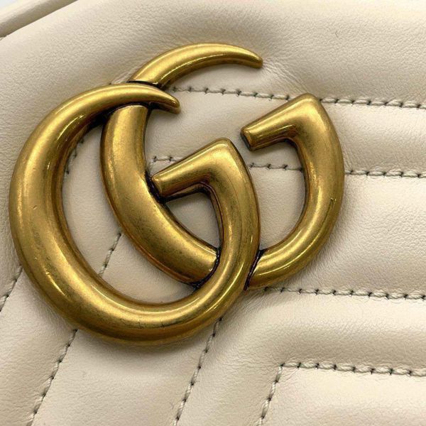 グッチ ショルダーバッグ GGマーモント キルティング スモール 447632 GUCCI バッグ チェーンショルダー 白