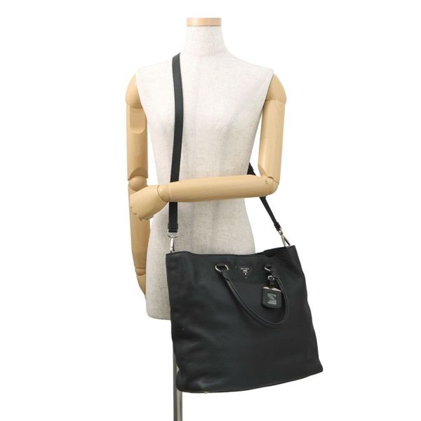 プラダ トートバッグ ヴィッテロダイノ レザー 1BG006 PRADA 黒 2way