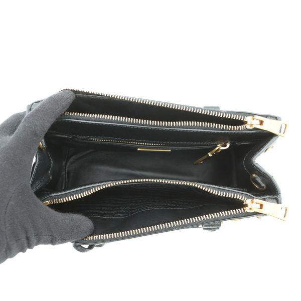 プラダ ハンドバッグ ガレリア スモール スタッズ サフィアーノレザー 1BA896 PRADA 2way 黒