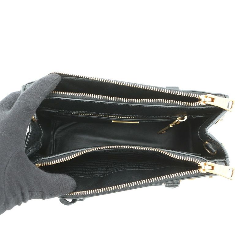 プラダ ハンドバッグ ガレリア スモール スタッズ サフィアーノレザー 1BA896 PRADA 2way 黒