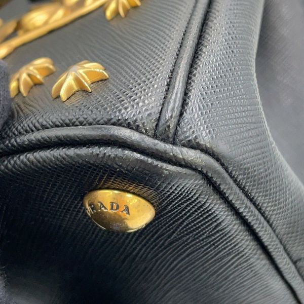 プラダ ハンドバッグ ガレリア スモール スタッズ サフィアーノレザー 1BA896 PRADA 2way 黒