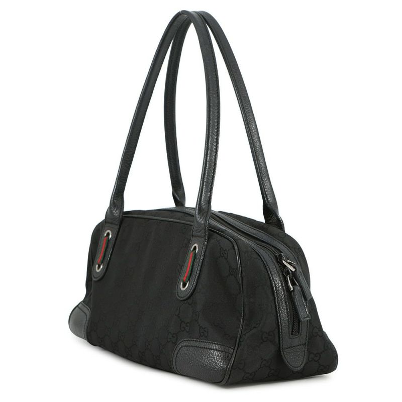 グッチ ハンドバッグ シェリーライン GGナイロン/レザー 772053 GUCCI 黒 アウトレット品