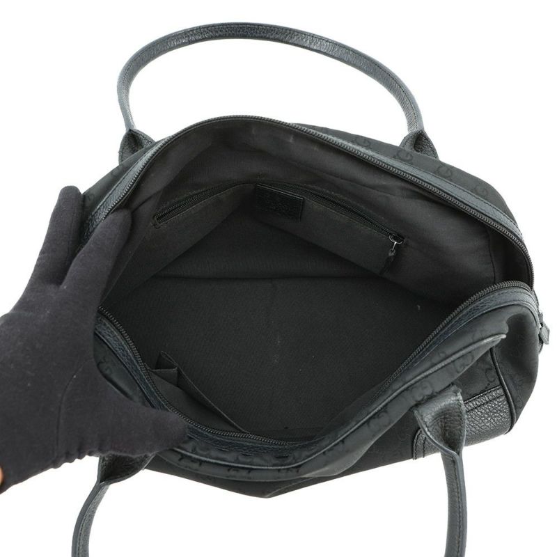 グッチ ハンドバッグ シェリーライン GGナイロン/レザー 772053 GUCCI 黒 アウトレット品