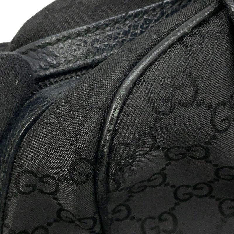 グッチ ハンドバッグ シェリーライン GGナイロン/レザー 772053 GUCCI 黒 アウトレット品