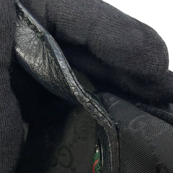 グッチ ハンドバッグ シェリーライン GGナイロン/レザー 772053 GUCCI 黒 アウトレット品