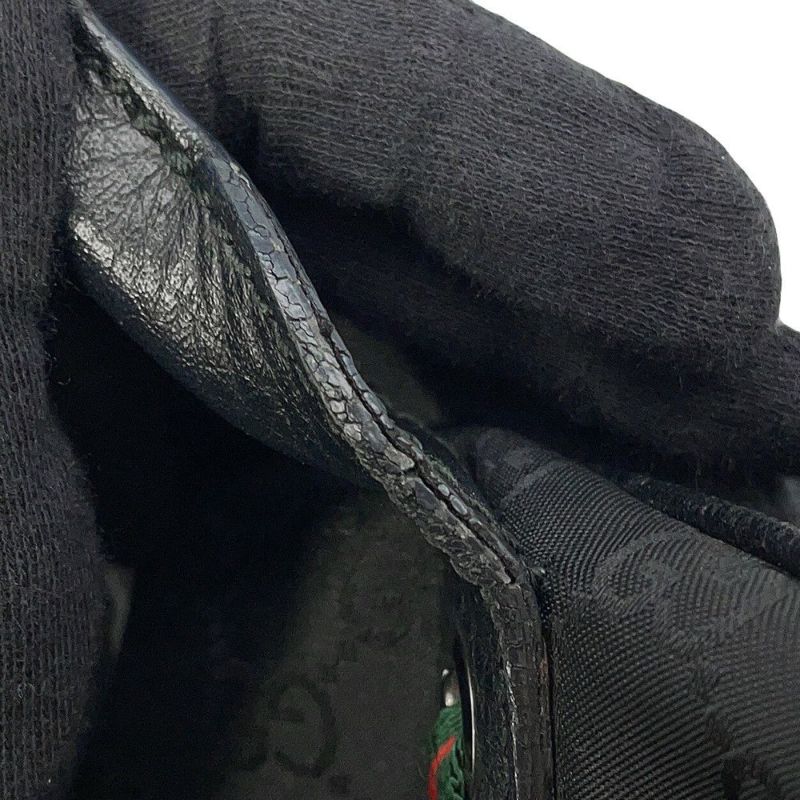 グッチ ハンドバッグ シェリーライン GGナイロン/レザー 772053 GUCCI 黒 アウトレット品
