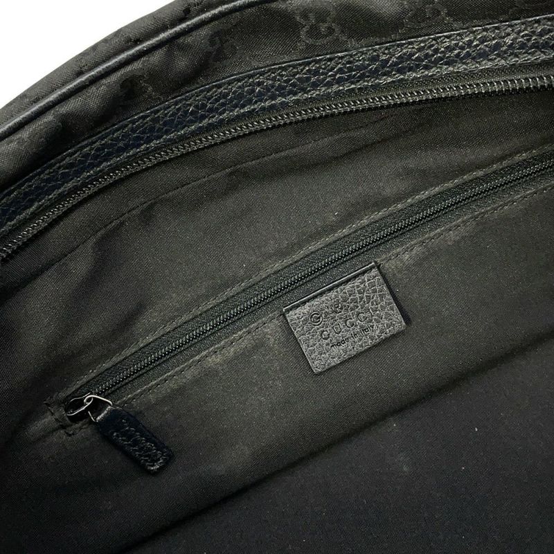 グッチ ハンドバッグ シェリーライン GGナイロン/レザー 772053 GUCCI 黒 アウトレット品