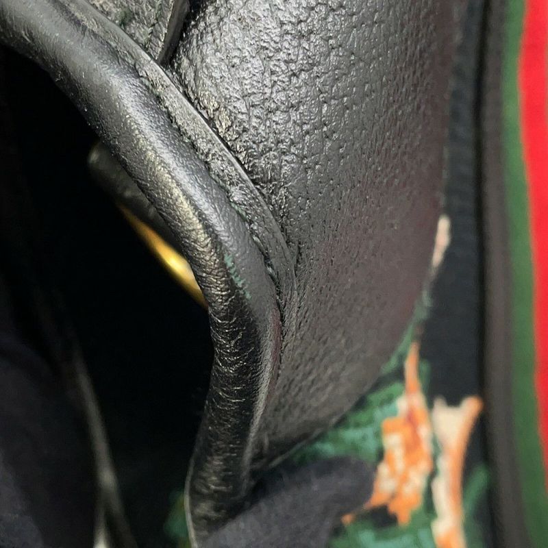 グッチ ボストンバッグ シェリーライン スネーク シェリーライン キャンバス/レザー 459291 GUCCI バッグ 黒