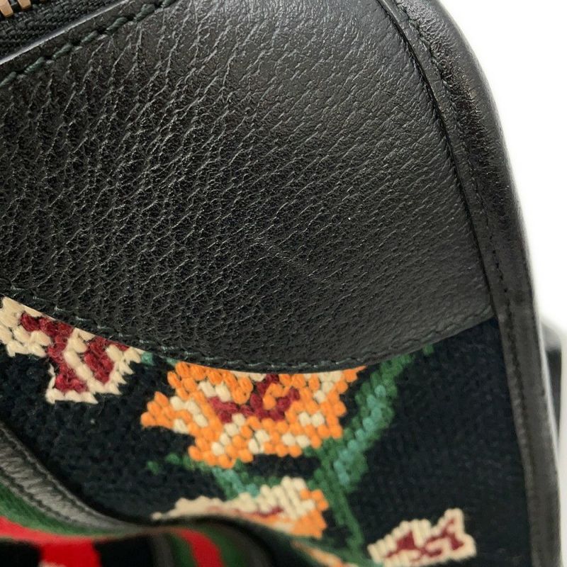 グッチ ボストンバッグ シェリーライン スネーク シェリーライン キャンバス/レザー 459291 GUCCI バッグ 黒