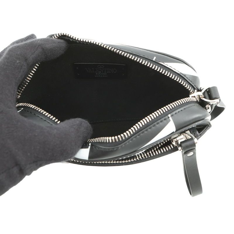 ヴァレンティノ・ガラヴァーニ ショルダーバッグ VLTNロゴ VALENTINO 2wayボディバッグ 黒