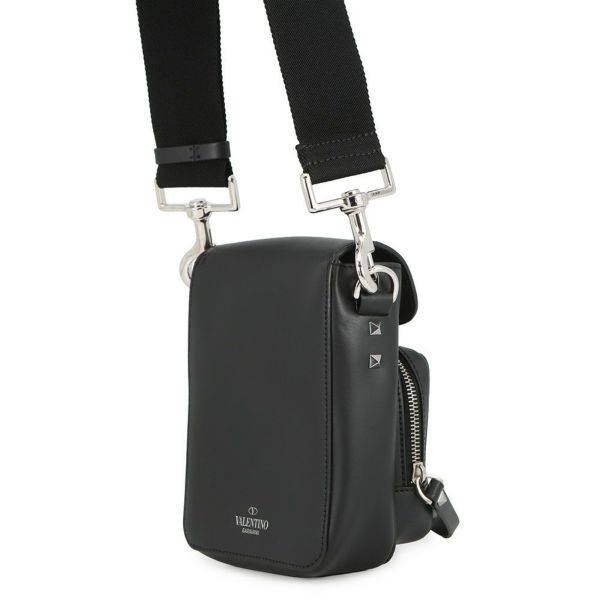 ヴァレンティノ・ガラヴァーニ ショルダーバッグ VLTNロゴ レザー VALENTINO 黒