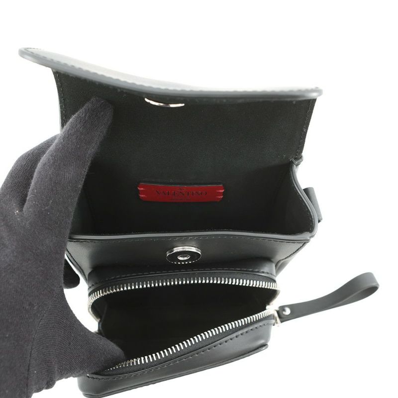 ヴァレンティノ・ガラヴァーニ ショルダーバッグ VLTNロゴ レザー VALENTINO 黒