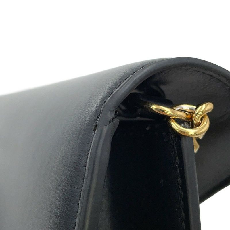セリーヌ チェーンウォレット トリオンフ マーゴ シャイニーカーフレザー 10L033DPV CELINE 財布 黒