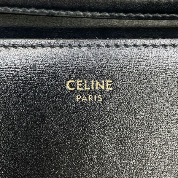 セリーヌ チェーンウォレット トリオンフ マーゴ シャイニーカーフレザー 10L033DPV CELINE 財布 黒