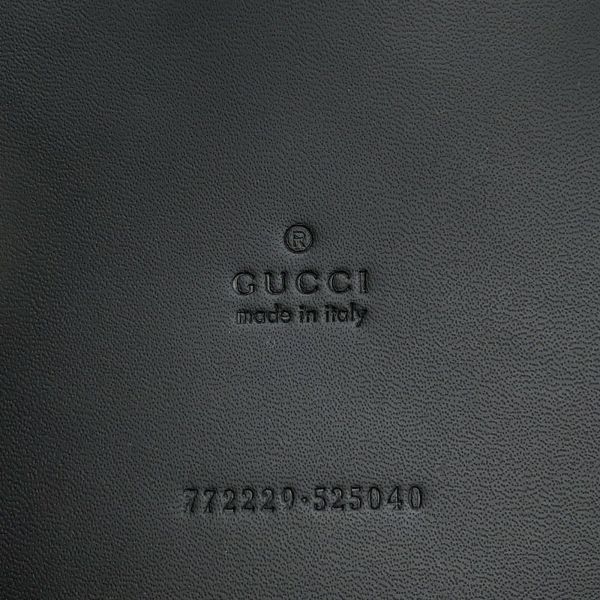 グッチ トートバッグ カットアウトモチーフ ミディアム GG レザー 772229 GUCCI ポーチ付き 黒