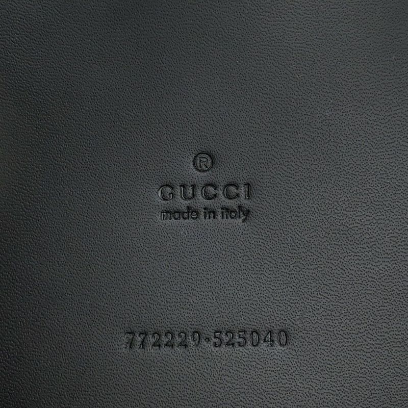 グッチ トートバッグ カットアウトモチーフ ミディアム GG レザー 772229 GUCCI ポーチ付き 黒