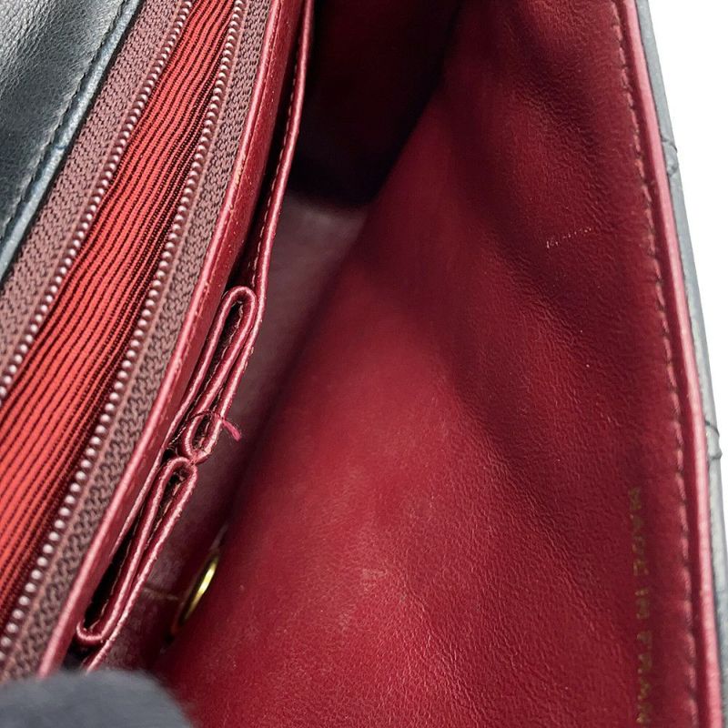 シャネル チェーンショルダーバッグ マトラッセ ココマーク フルフラップ ラムスキン A02500 CHANEL 黒