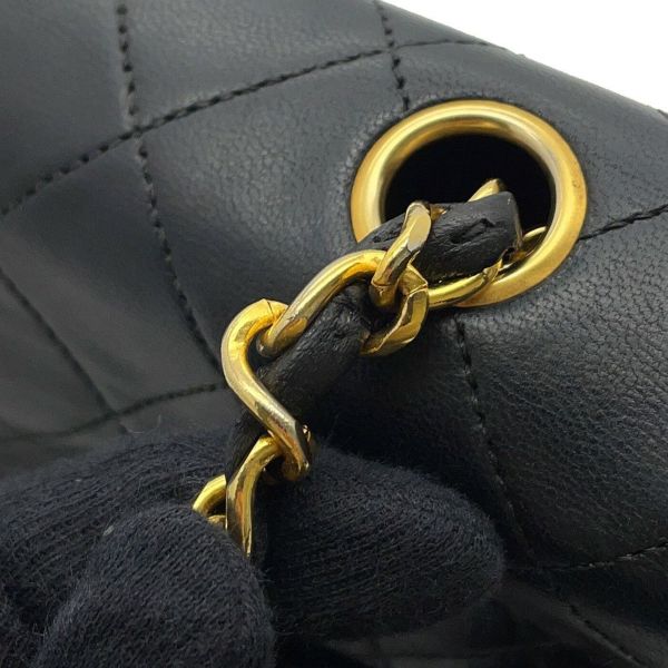 シャネル チェーンショルダーバッグ マトラッセ ココマーク フルフラップ ラムスキン A02500 CHANEL 黒
