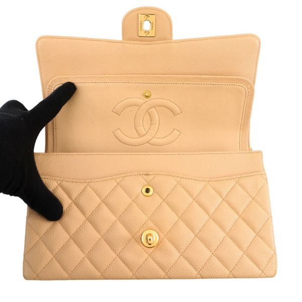 シャネル チェーンショルダーバッグ マトラッセ25 ココマーク ダブルチェーン キャビアスキン A01112 CHANEL